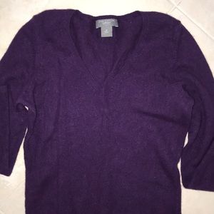 Plum Ann Taylor Cashmere small petite sweater